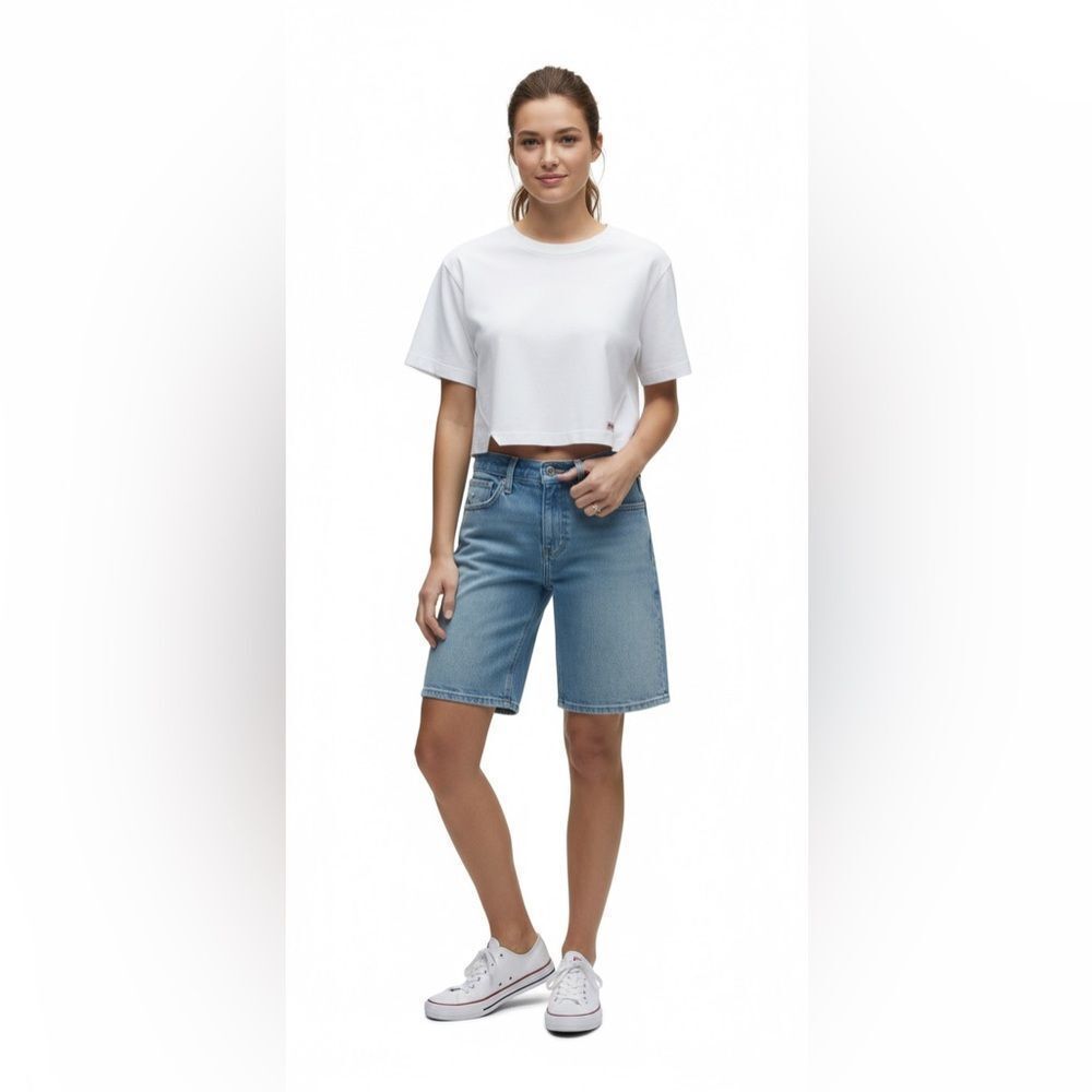 London Low Rise Long Shorts In Fresca 34